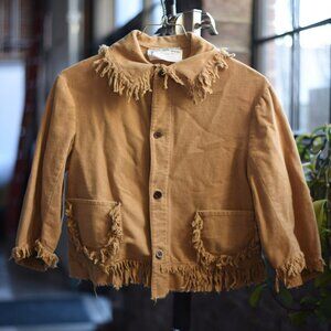 1970s Tan Fringe Western Bomber Jacket